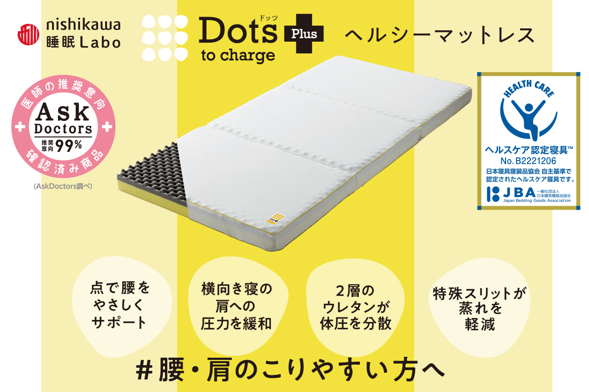 Dots Plusヘルシーマットレス〈2層〉（三つ折りタイプ）